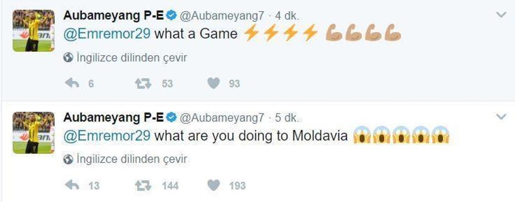 Aubameyang'tan Emre Mor'a övgü