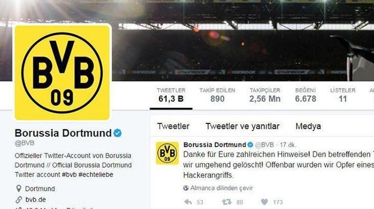 Borussia Dortmund'un Twitter hesabı 'hack'lendi
