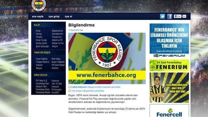 Fener'den UEFA açıklaması
