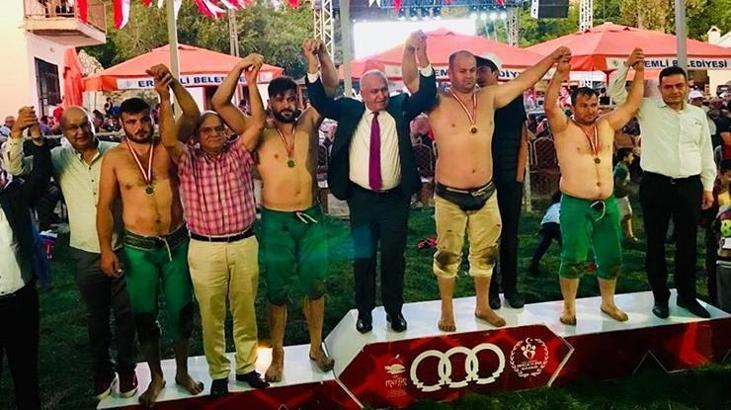 Ali İhsan Ariç Mersin'de başpehlivan oldu