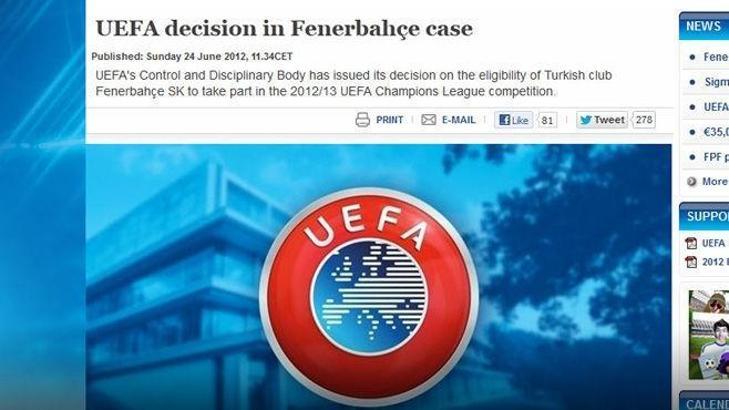 UEFA, F. Bahçe açıklaması yapacak