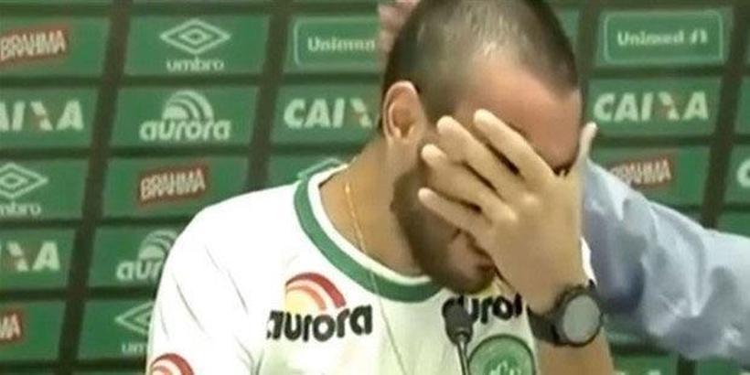 Chapecoenseli futbolcu basın toplantısında hüngür hüngür ağladı