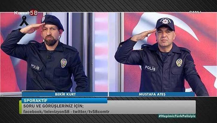 Polis üniformasıyla program sundular