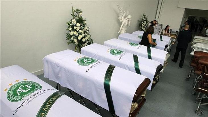 Chapecoense'de ölen futbolcular için tabutlar hazırlandı