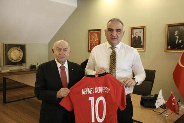 TFF'den Kültür ve Turizm Bakanı Mehmet Nuri Ersoy'a ziyaret