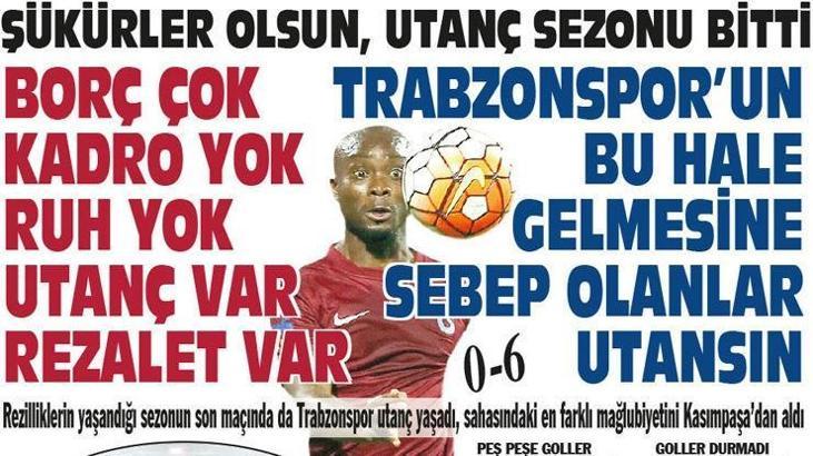 Trabzonspor'un 6-0 mağlubiyetine,