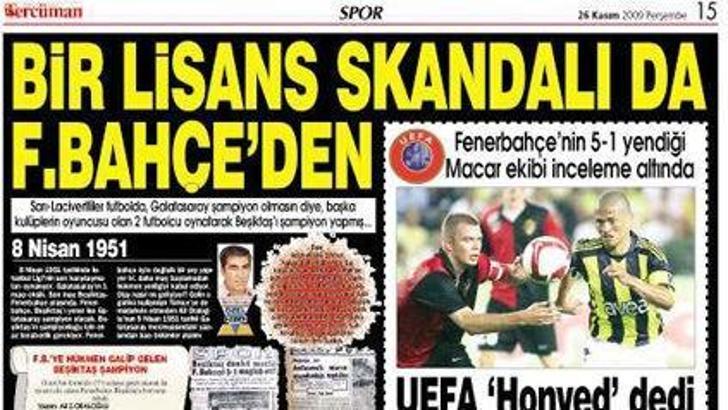 Fenerbahçe'nin de sabıkası varmış!