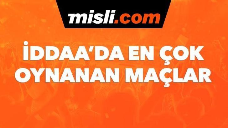 Misli.com'da günün en çok iddaa oynanan maçları