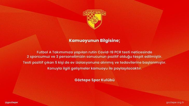 Göztepe'de 5 koronavirüs vakası