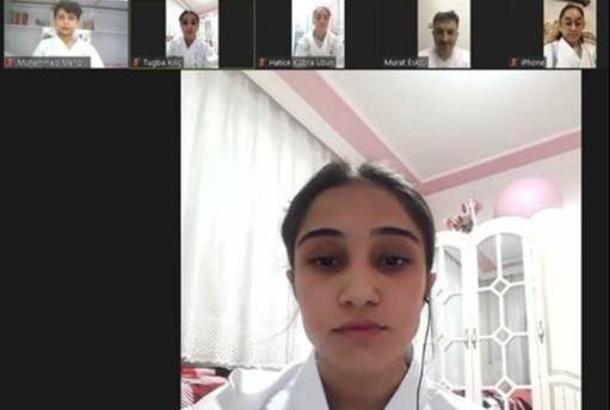 Karate sporcuları video konferans ile bir araya geldi
