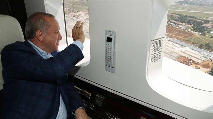 Cumhurbaşkanı Erdoğan İstanbul'da yapımı devam eden hastaneleri havadan inceledi