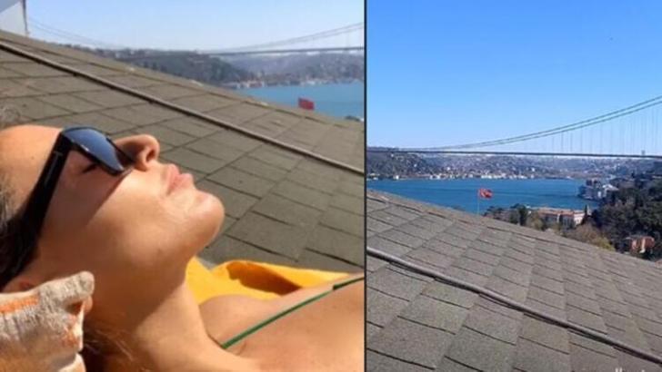 Eda Taşpınar'ın çatı keyfi!