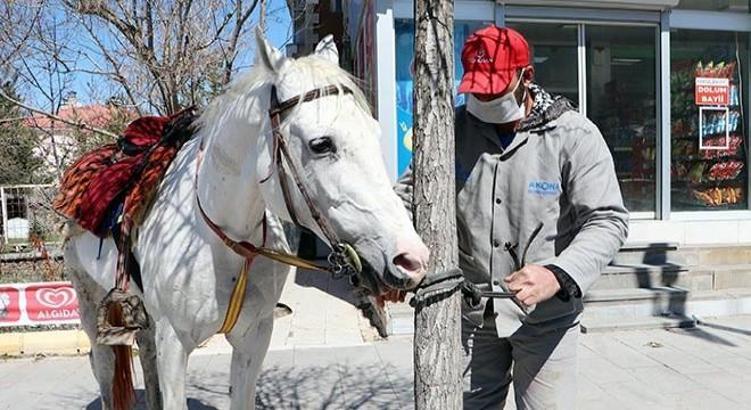 Cirit sporcusu İsa Ula, toplu taşıma yerine atını kullanıyor