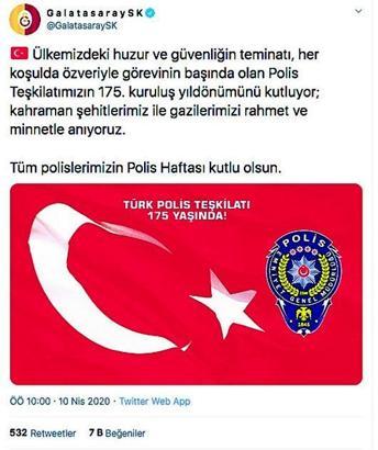 Galatasaray'dan polis mesajı