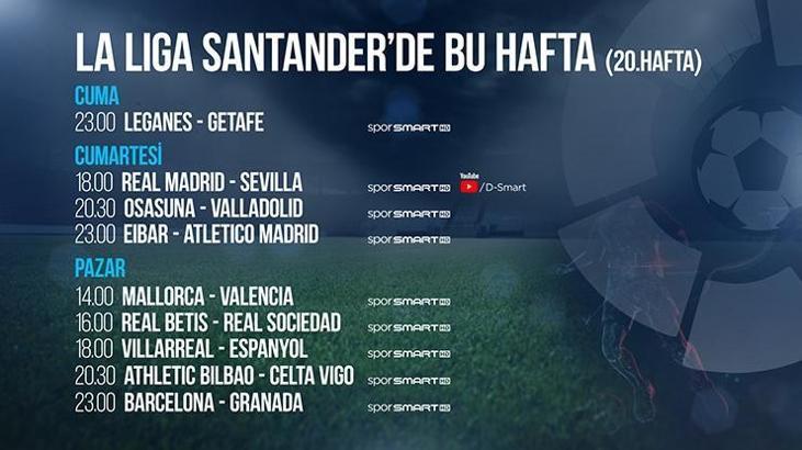 La Liga'nın 20.haftasında 9 maç naklen D-Smart'ta ve D-Smart Go'da!