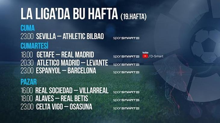 La Liga'da 2020 yılının ilk haftasında 7 canlı maç D-Smart ve D-Smart Go'da!