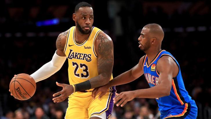 LeBron James'in rekor kırdığı maçta Lakers, Thunder'ı yendi