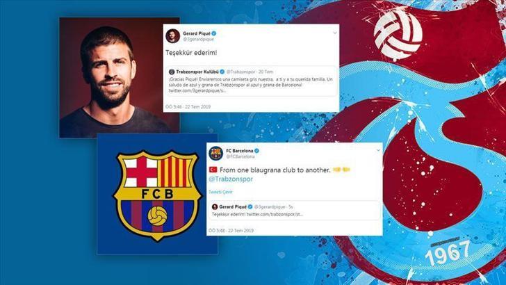 Barcelona ve Pique'den Trabzonspor'a teşekkür