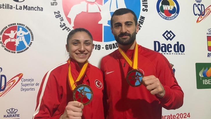 Karatede Uğur Aktaş ve Merve Çoban'ın Avrupa şampiyonluğu gururu