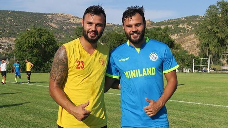 İkiz golcüler dostluk maçında rakip oldu