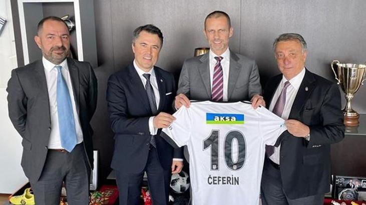 Beşiktaş Başkanı Ahmet Nur Çebi'den , UEFA Başkanı Čeferin'e ziyaret