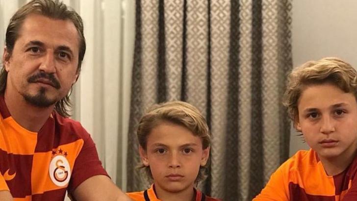 Galatasaray'da babalarını takip eden çocukları! Hamza Yiğit Akman ve Efe Akman...