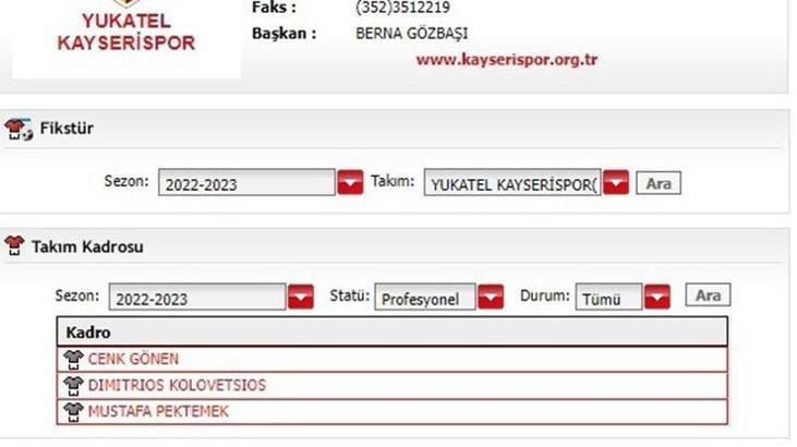 Kayserispor'da 3 oyuncunun lisans çıktı