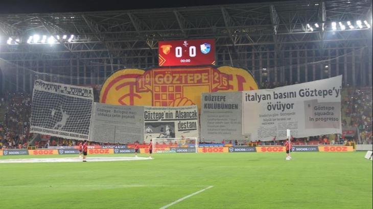Göztepe taraftarlarından koreografi şov