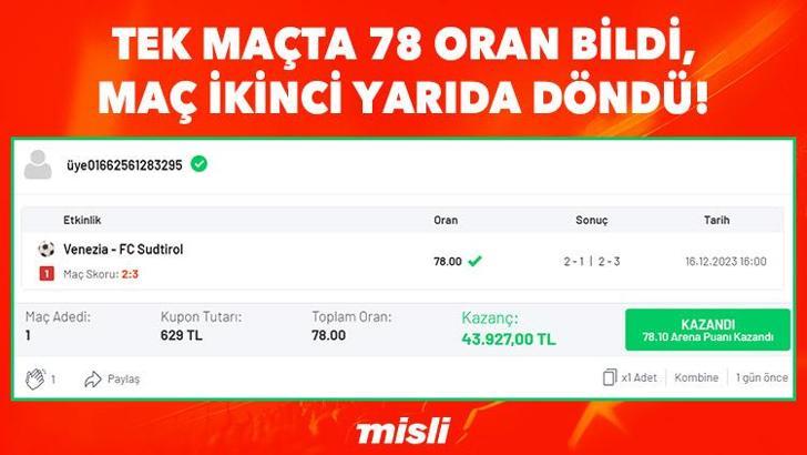 Tek maçta 78 oran bildi, maç ikinci yarıda döndü!