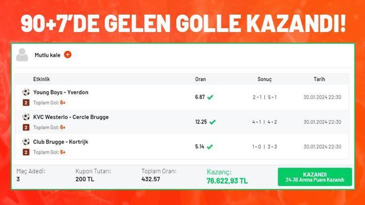 Tüm Maçlar Uzatmalarda Geldi 76 Bin TL Kazandı!