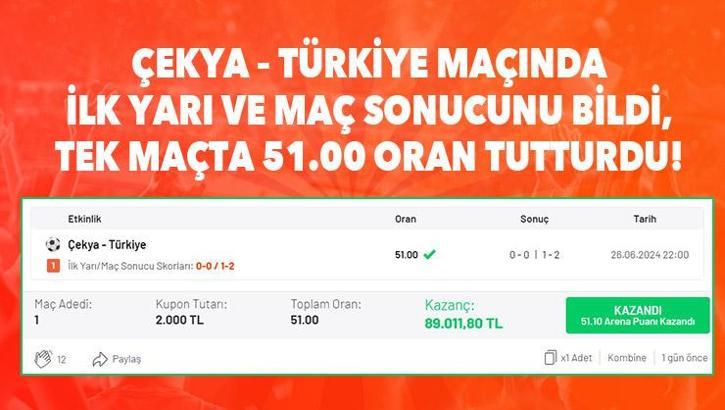 Çekya – Türkiye maçında ilk yarı ve maç sonucunu bildi, tek maçta 51.00 oran tutturdu!