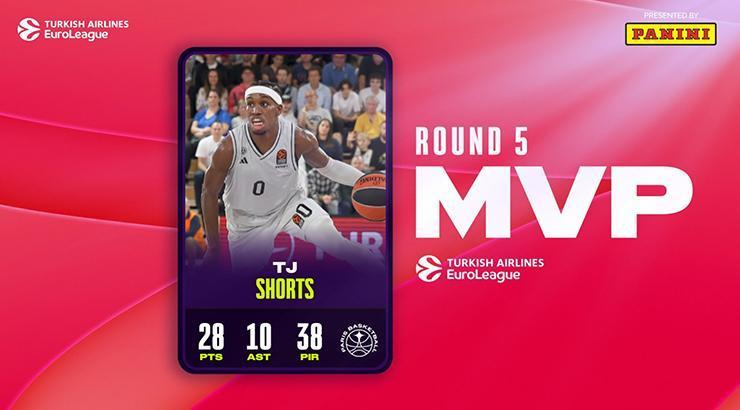 Euroleague'de 5. haftanın MVP'si TJ Shorts
