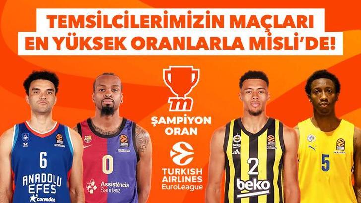 EuroLeague'de Türk gecesi! Anadolu Efes ve Fenerbahçe Beko maçlarının tüm detayları ve en yüksek iddaa oranları...