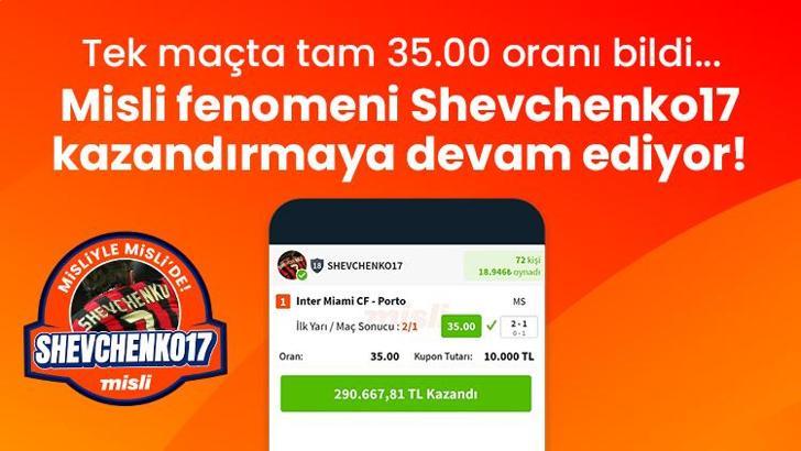 SHEVCHENKO17 İY / MS tahminleriyle kazandırmaya devam ediyor! Tek maçta 35.00 oranı bildi…