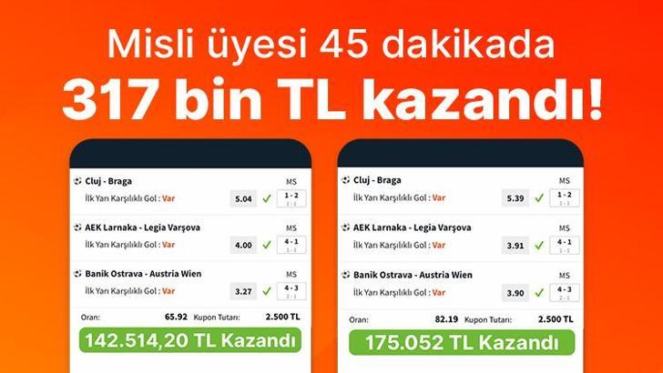 Misli üyesi 45 dakikada 317 bin TL kazandı!