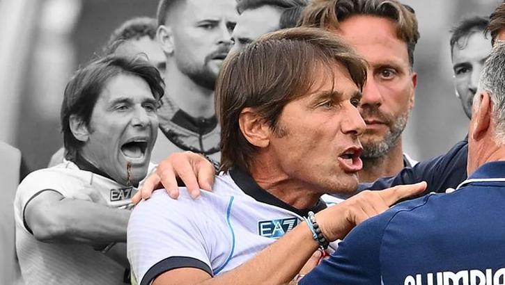 Antonio Conte'nin gözü döndü sahaya daldı! Napoli-Olympiakos maçını karıştıran hareket