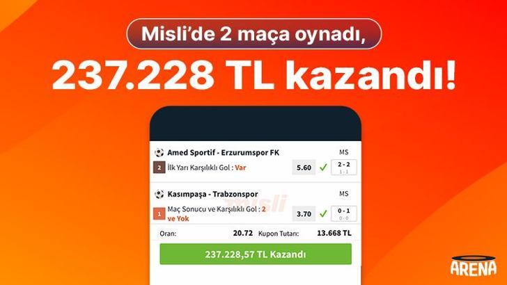 Misli’de 2 maça oynadı, 237.228 TL kazandı!