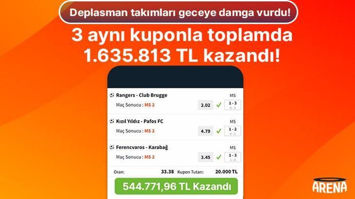 Deplasman takımları geceye damga vurdu! 3 aynı kuponla toplamda 1.635.813 TL kazandı