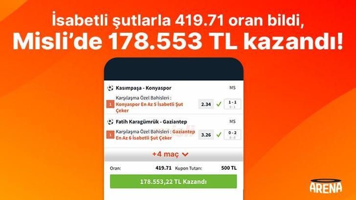 İsabetli şutlarla 419.71 oran bildi, Misli’de 178.553 TL kazandı!
