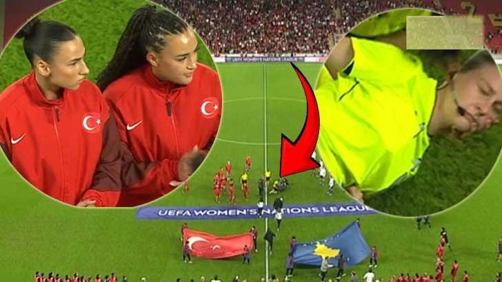Türkiye - Kosova maçında korku dolu anlar! Orta hakem Michalina Diakow bayıldı