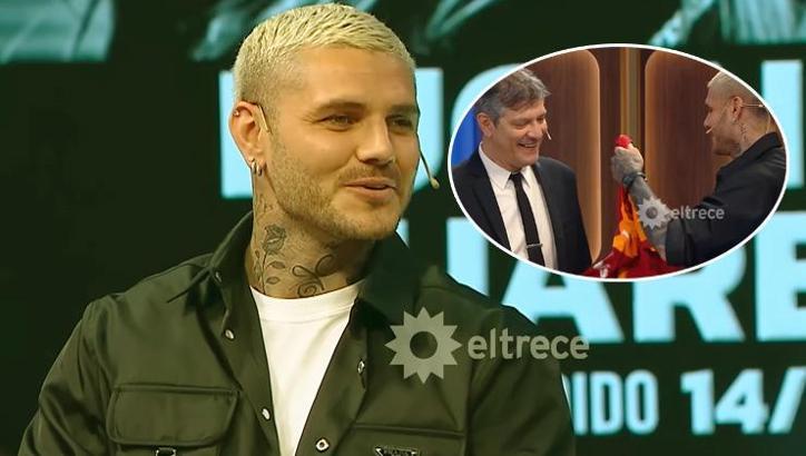 'Galatasaray was going through difficult times' Mauro Icardi entered the studio and gave a jersey as a gift