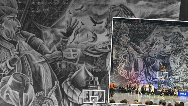 Partizan-Fenerbahçe Beko maçında skandal pankart! Provokasyona sahada yanıt