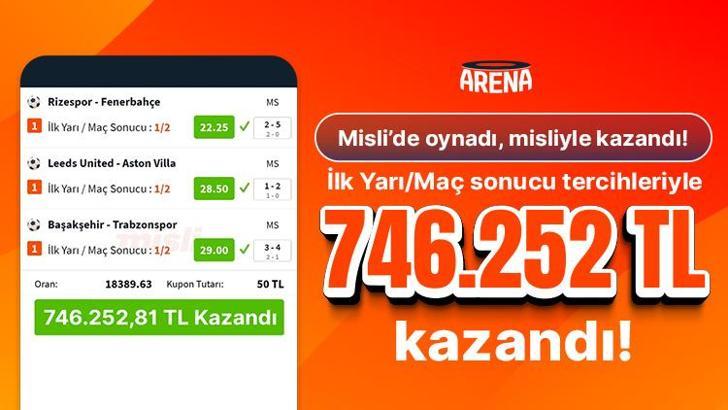 3 maçın İlk Yarı/Maç sonucu skoru bildi! 50 TL’ye 746.252 TL kazandı...