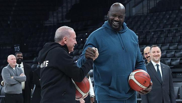 Cumhurbaşkanı Recep Tayyip Erdoğan, NBA'in efsane isimlerinden Shaquille O'Neal ile bir araya geldi