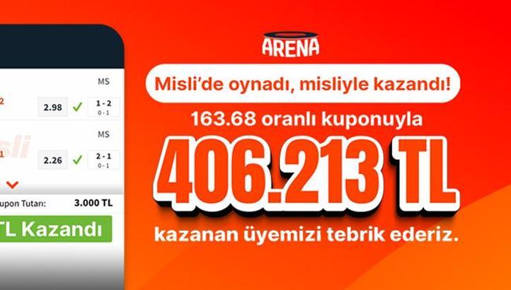 7 maçla 163.68 oran yakaladı, 406.213TL kazandı…