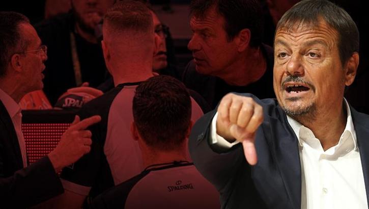 Ergin Ataman'ı kimse tutamadı! Rakiple tartıştı, hakemler zor sakinleştirdi