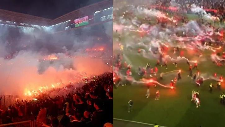 Futbol tarihinde böyle bir şey görülmedi! Şampiyonluk maçında taraftarlar sahaya indi: Hükmen mağlubiyet kapıda