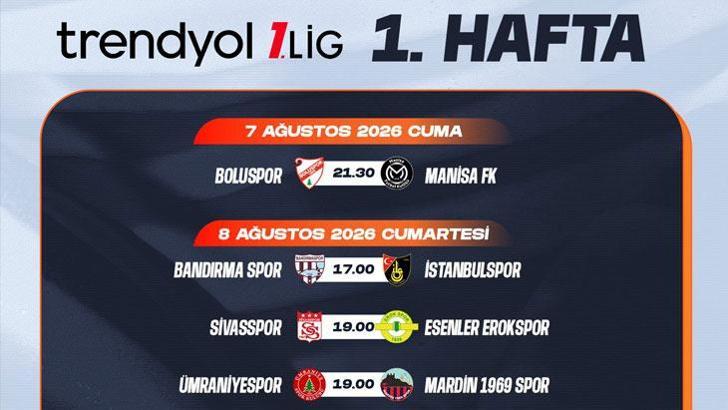 Trendyol 1. Lig'de 2025-26 sezonu ilk hafta maç programı açıklandı