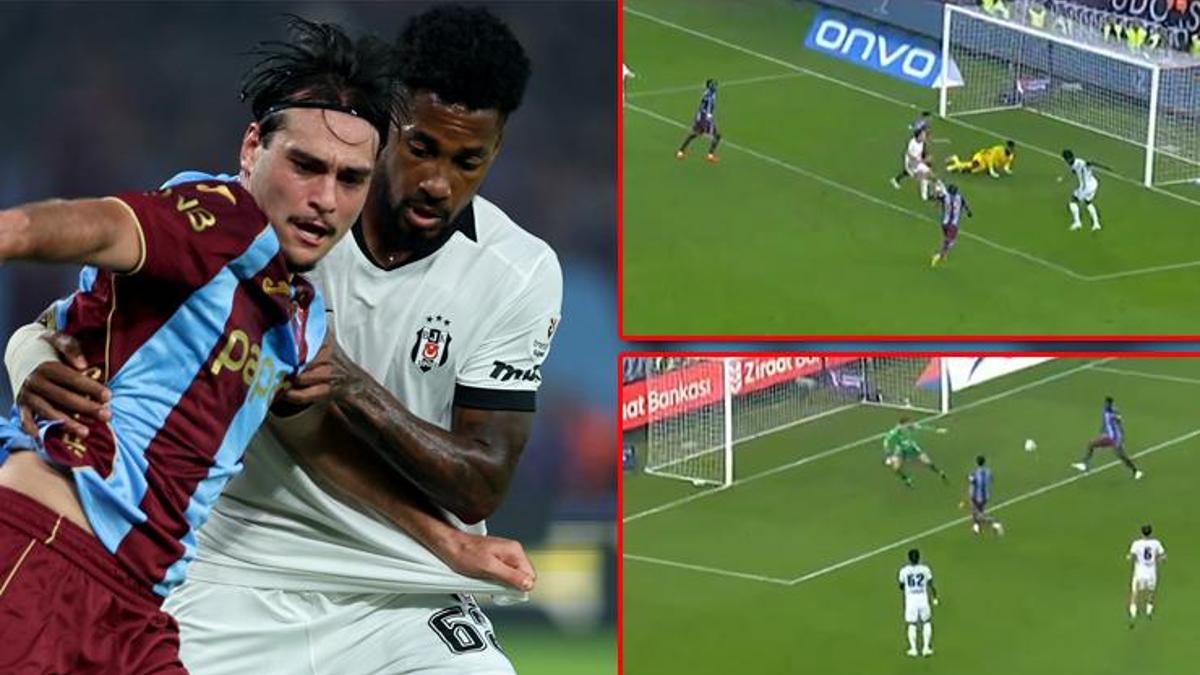 Trabzonspor - Beşiktaş ma&ccedil;ında nefes kesen anlar! 1 dakikada iki inanılmaz pozisyon