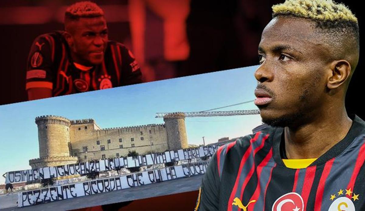 Fanatik: Napoli taraftarından Victor Osimhen'e büyük saygısızlık! Şehrin ortasında pankart açtılar: Sefil
